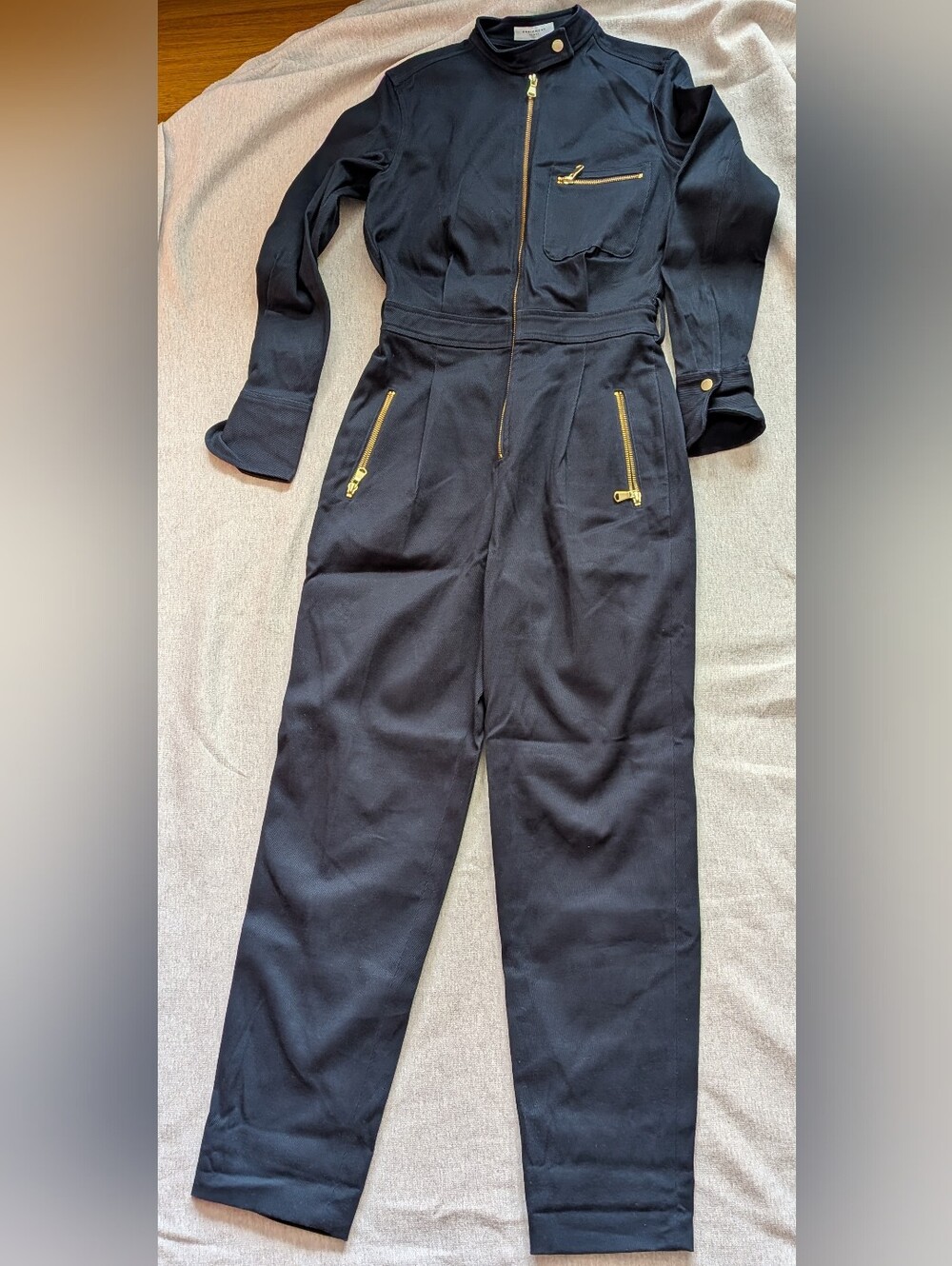 Cotton Equipment 2020 Utility Alchemille Jumpsuit Navy Gold Zippers Pockets 0